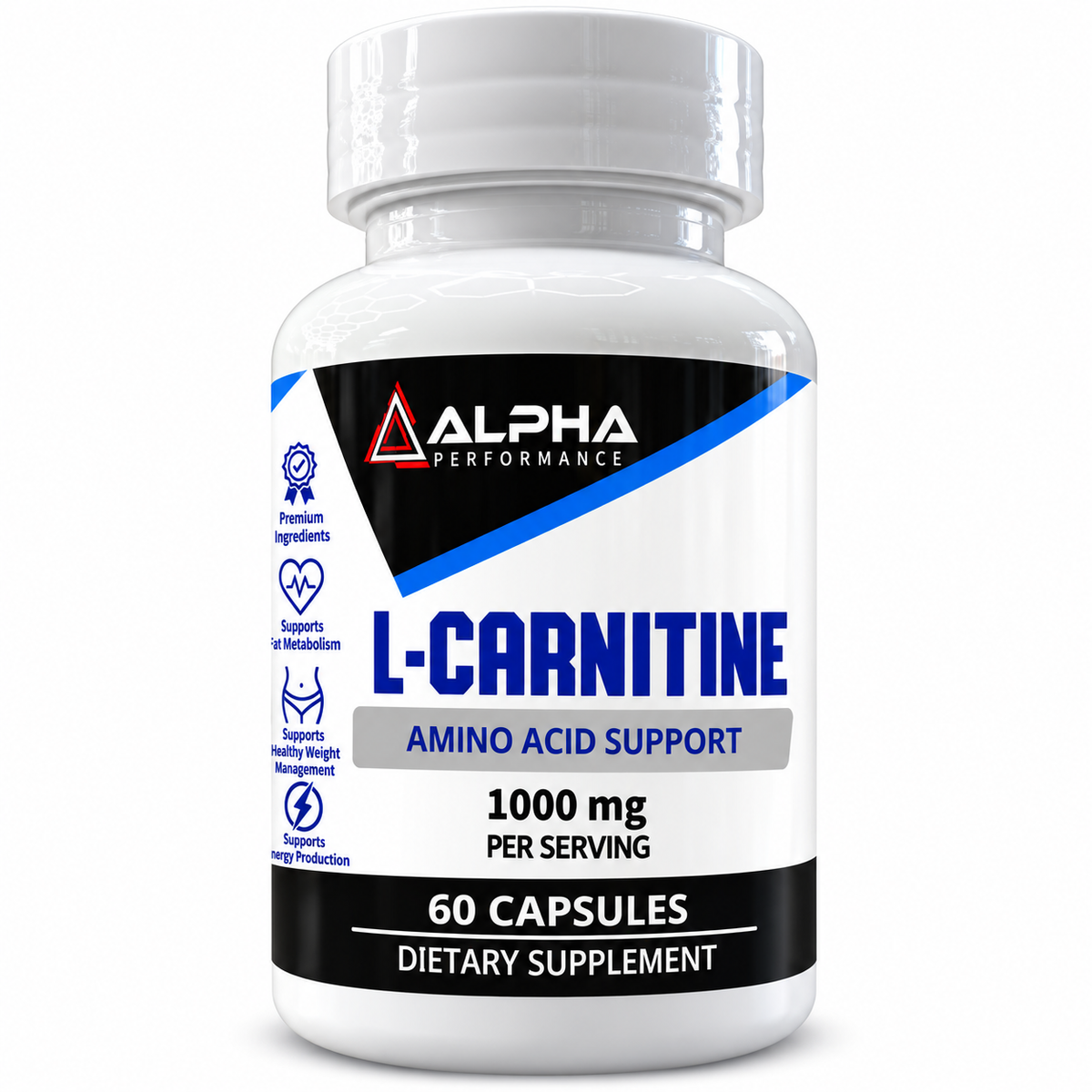 Alpha Performance L-Carnitine 1000mg supplement bottle front