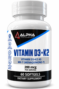 Alpha Performance Vitamin D3+K2 supplement bottle front