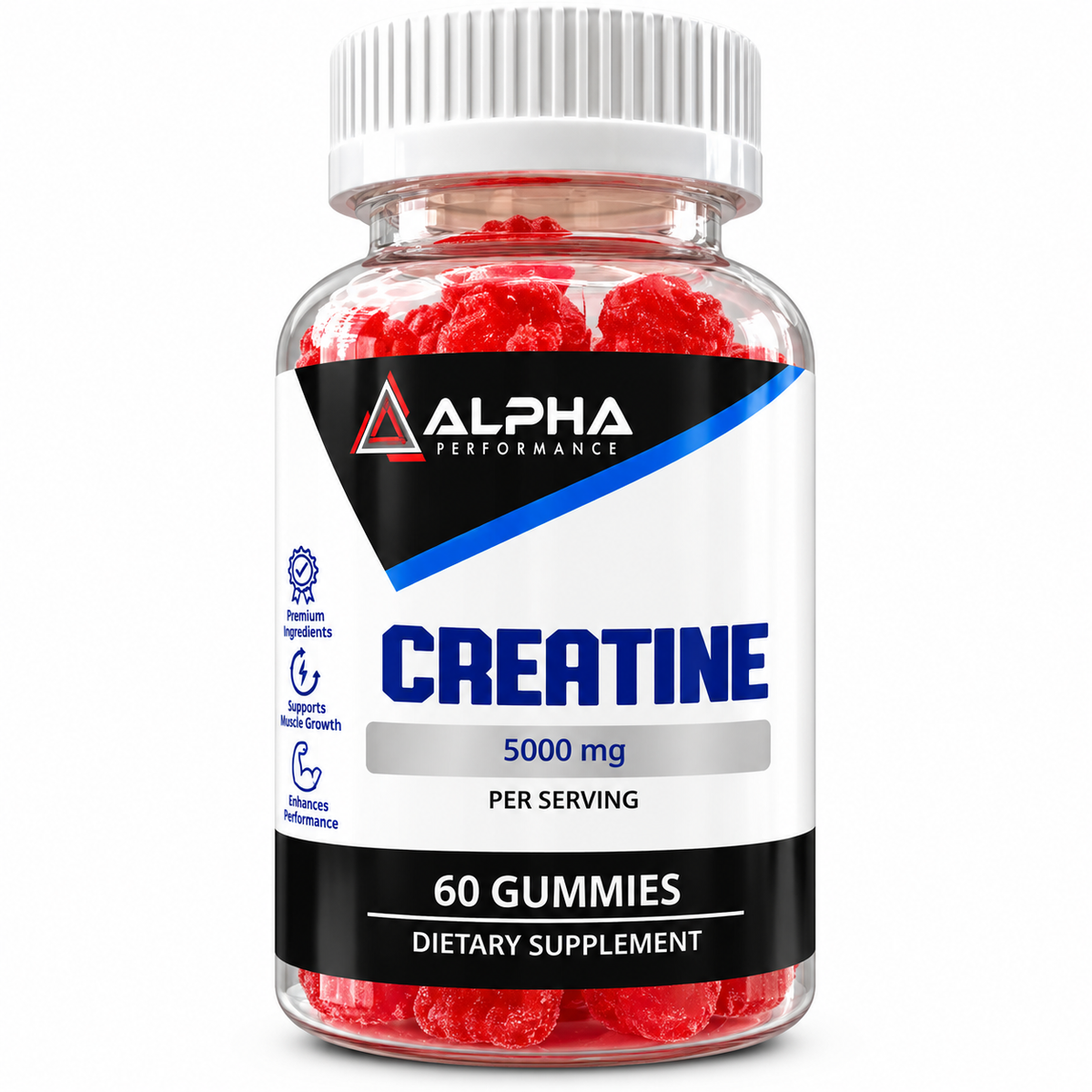 Alpha Performance Creatine Gummies bottle front