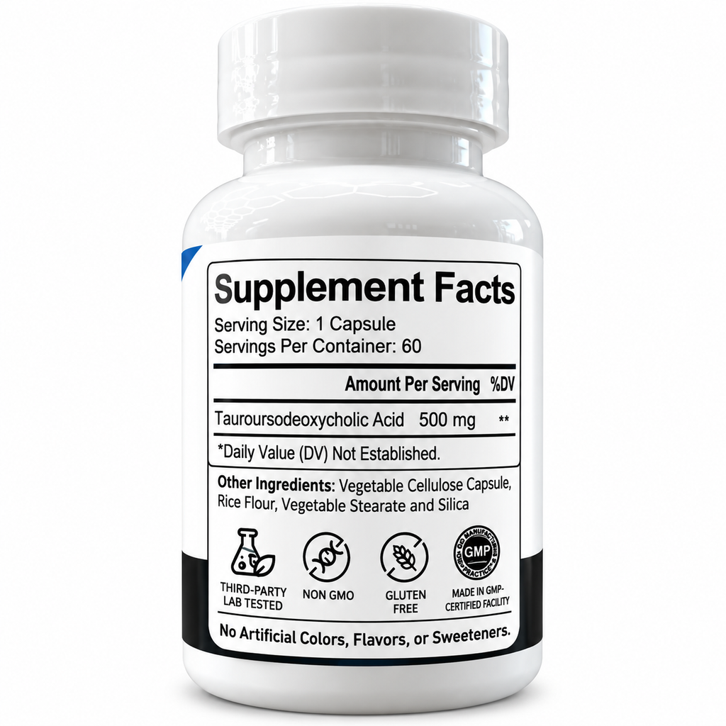 Alpha Performance TUDCA Capsules supplement facts label