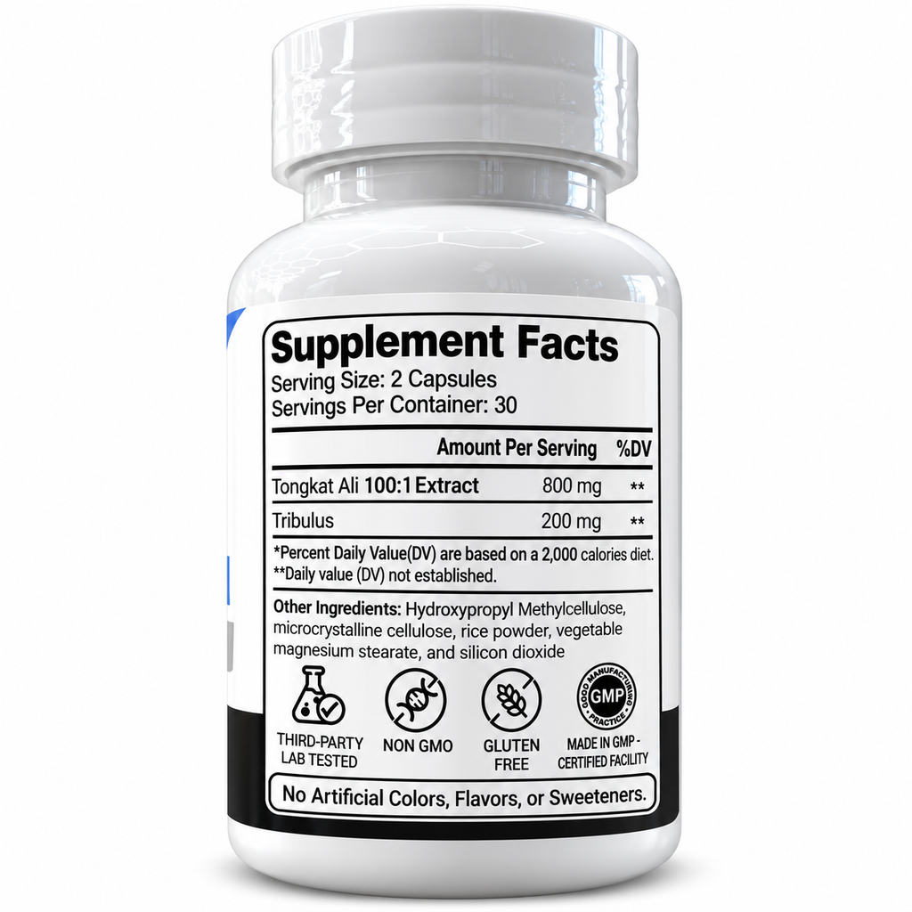 Alpha Performance Tongkat Ali Complex supplement facts label