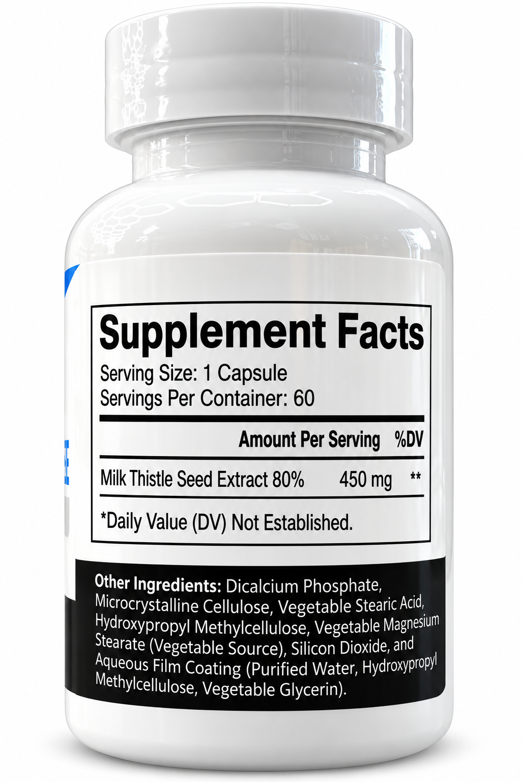 Alpha Performance Milk Thistle Extract supplement facts label