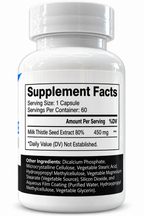 Alpha Performance Milk Thistle Extract supplement facts label