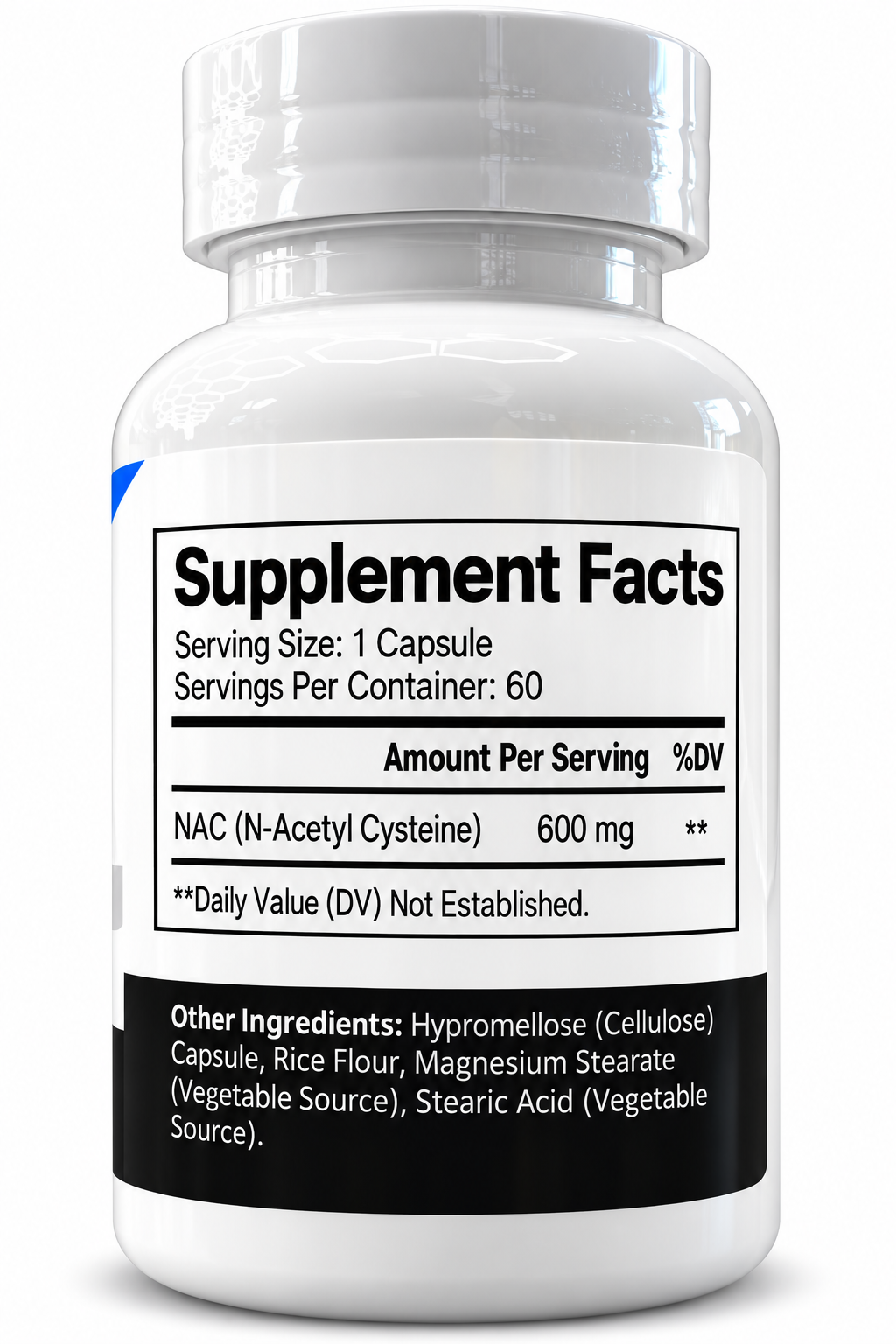 Alpha Performance NAC 600mg supplement facts label